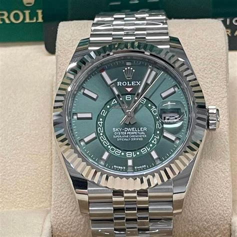 green rolex skydweller|rolex sky dweller watch price.